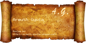 Armuth Gyula névjegykártya